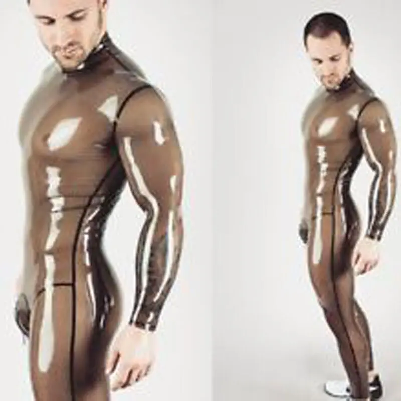 

100% Latex Rubber Suit Bodysuit smoke grey Catsuit Cosplay Tights Masquerade