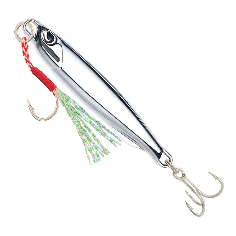 Japanese Long DUO Lead Fish Zinc Alloy Lure Bionic False Bait Warping Mouth Mackerel Swivel Three Book Hook