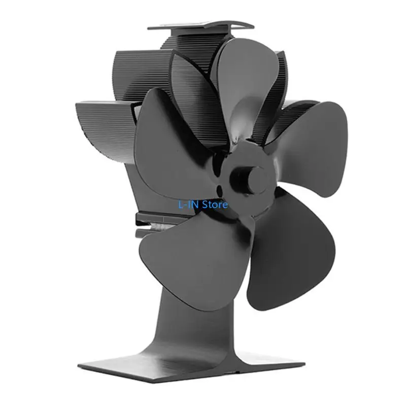 

Home SF504G 5-Blade Stove Fan with Thermometer Black Bronze Gold Silver
