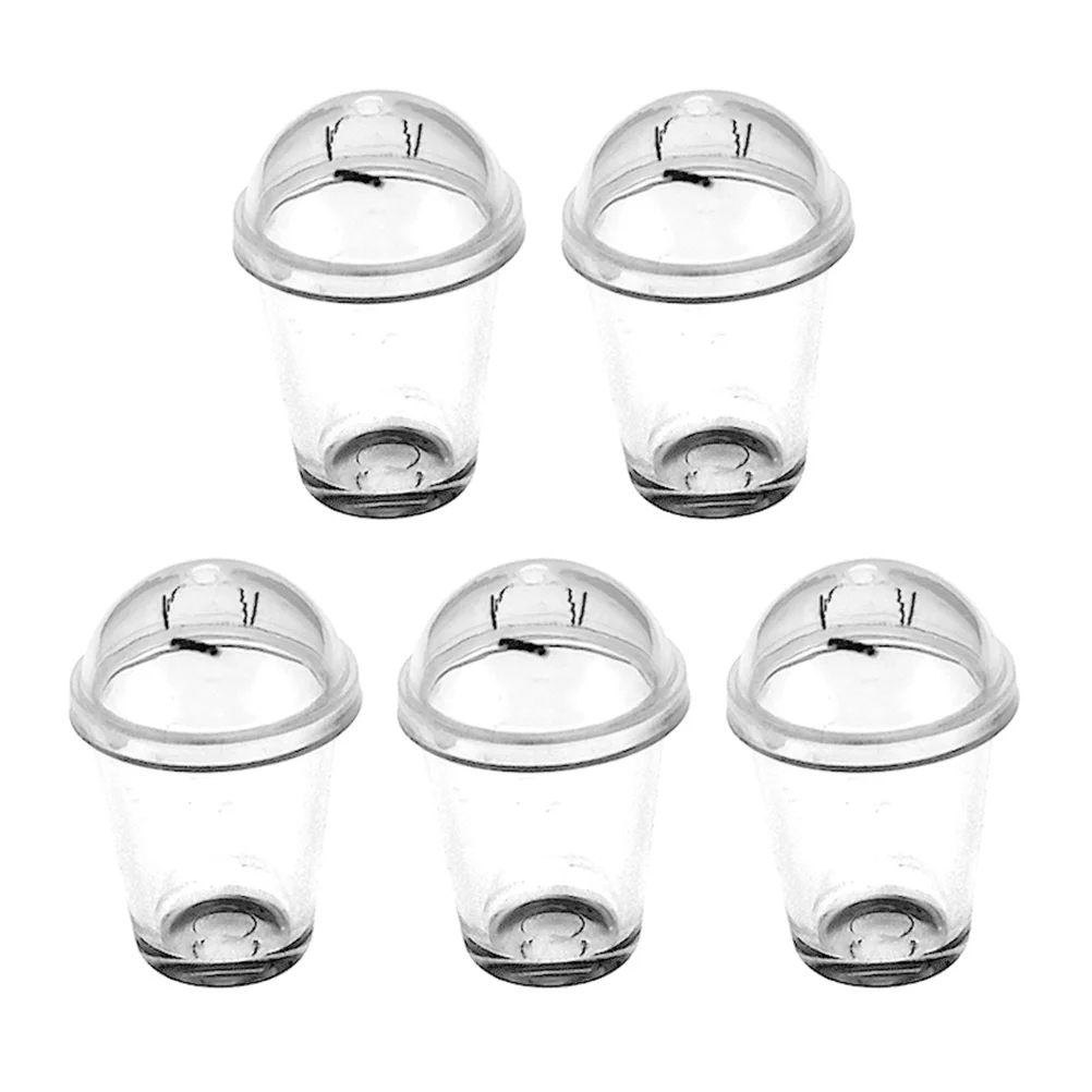 

5 Pcs Beverage Cup Props Model Mini House Decorations Accessories Tiny Coffee Cups Miniature