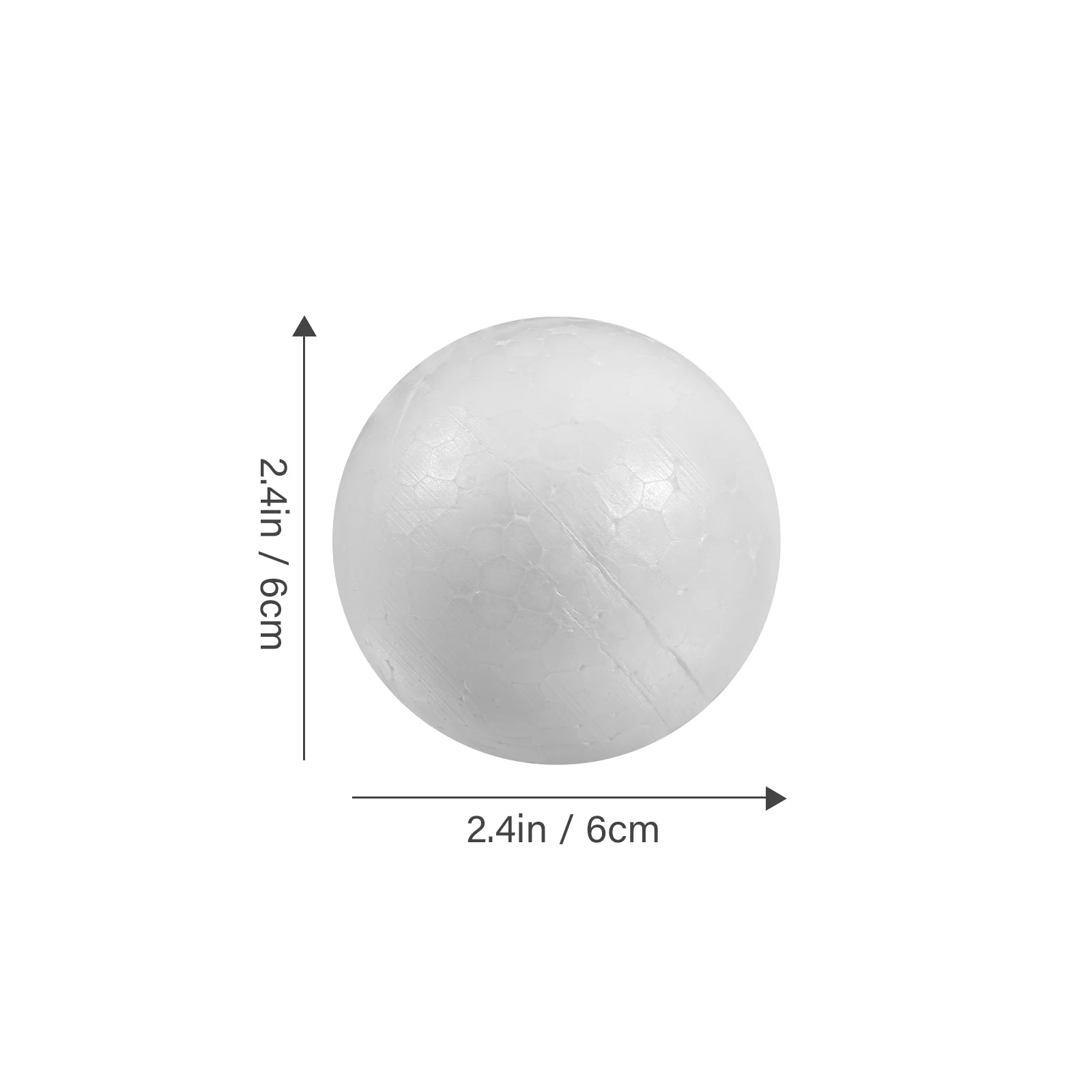 100 Pcs Polystyrene Material Solid Ball 6cm Balls Decorative Sanded Foam Craft White Imaginative Play Materials