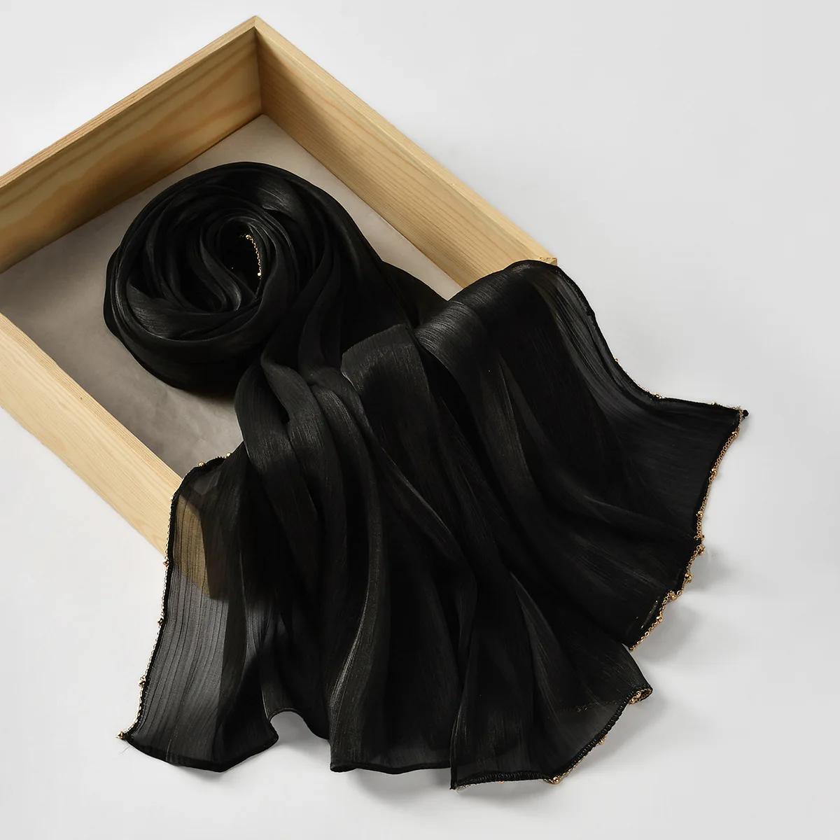 동남아시아 단색 시폰 아일랜드 실크 체인 롱 타월 여름 시원하고 통기성 좋은 자외선 차단 에스닉 헤드스카프