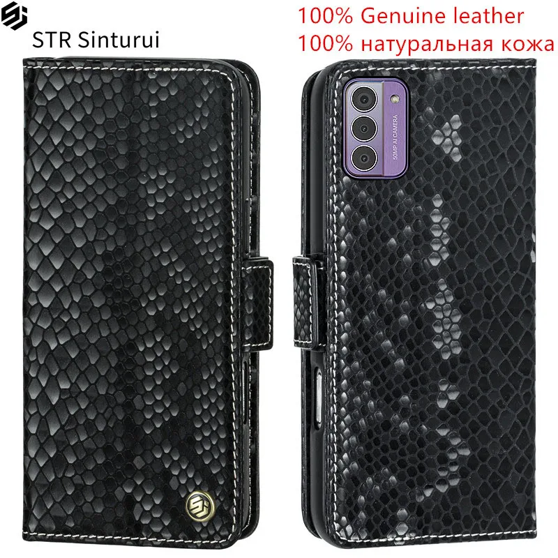 

STR Genuine relief pattern leather card Slot Wallet Cover For Nokia G310 G42 G22 G21 G20 G10 G11 Plus Flip shockproof phone Case