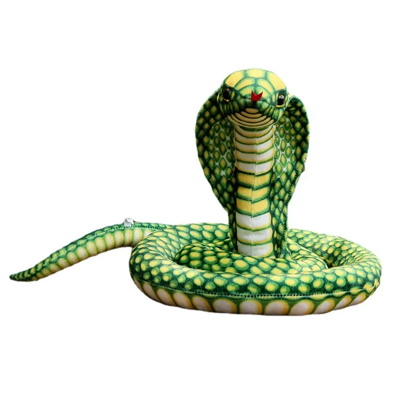 big plush creative cobra toy Lucky snake doll simulation green cobra doll gift toy