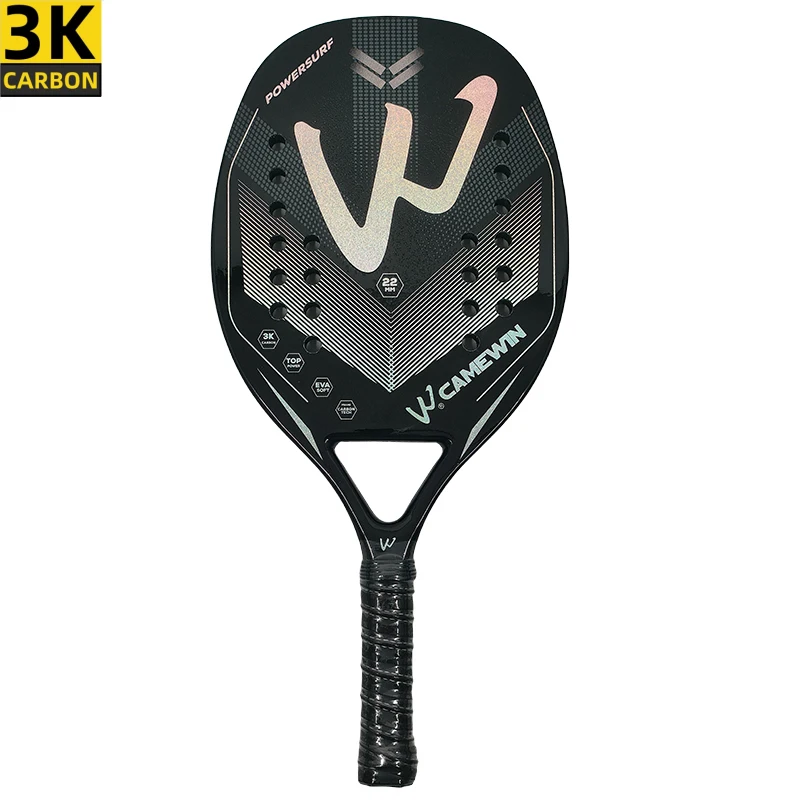 Camewin 3K Beach Tennis Racket Full Carbon Fiber Rough Surface Outdoor Sports Racket For Men Women Adult Tennis Racket The New