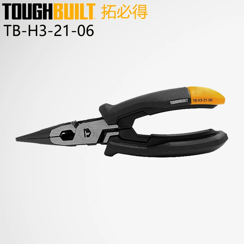 TOUGHBUILT TB-H3-21-06 Multi-Function Pliers Durable Pointed Nose Forceps Convenient Hand Tools 6 Inches Hand Tool