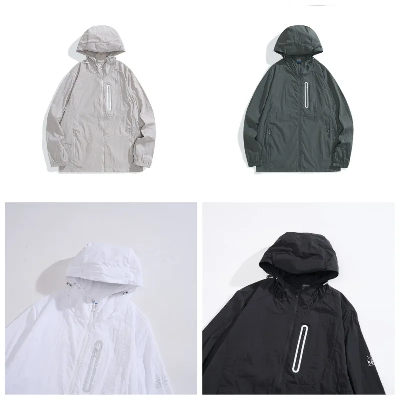 

Couple Outdoor Mountaineering Hiking UV Protective Jacket Lightweight Breathable Sweat Absorbing Quick Drying Sunscreen Clothes