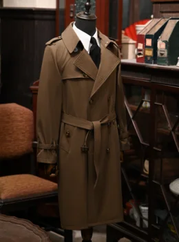 Men's Extra Long Trench Coat 4 Men's Extra Long Trench Coat Double-breasted Military Style Windbreaker 4