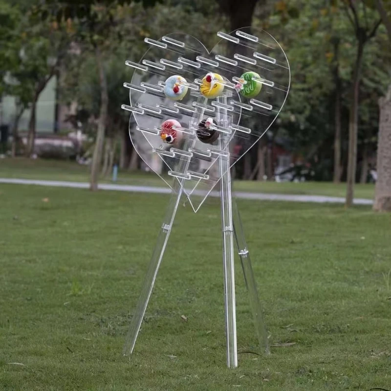 

Декоративная подставка для свадебного оформления: акриловая прозрачная стойка для шампанского с кронштейном из стекла