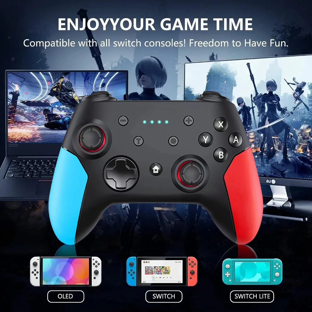 Switch Pro Controller Bluetooth Wireless Gamepad Android/iOS Mobile Phone Joystick PC Gaming Control Game Console Accessories