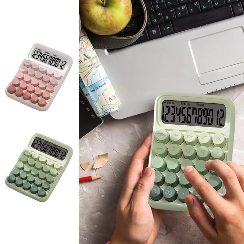 Aesthetic Calculator Cute Calculator Anti-Slip Desk Calculator Keyboard Calculator Mechanical Desktop Calculators Handheld