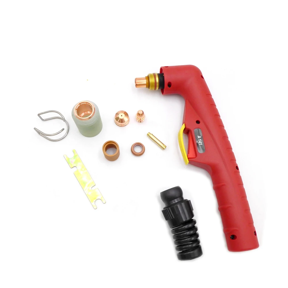 High Frequency HF A141 P141 140A Air Plasma Gas Cutting Torch Red Handle Cutting Head Body Plasma Accessories