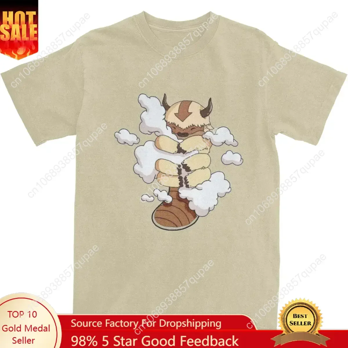 

Appa Avatar The Last Airbender Apparel Shirt Men Women Novelty 100% Cotton All Seasons Cloth