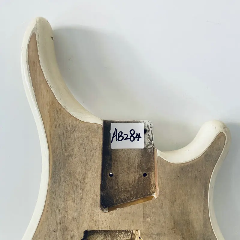 AB284 PJB Bass Guitar Body Unfinished 4 String Electric Bass Passive Pickups  with Wood Damages for Replacement