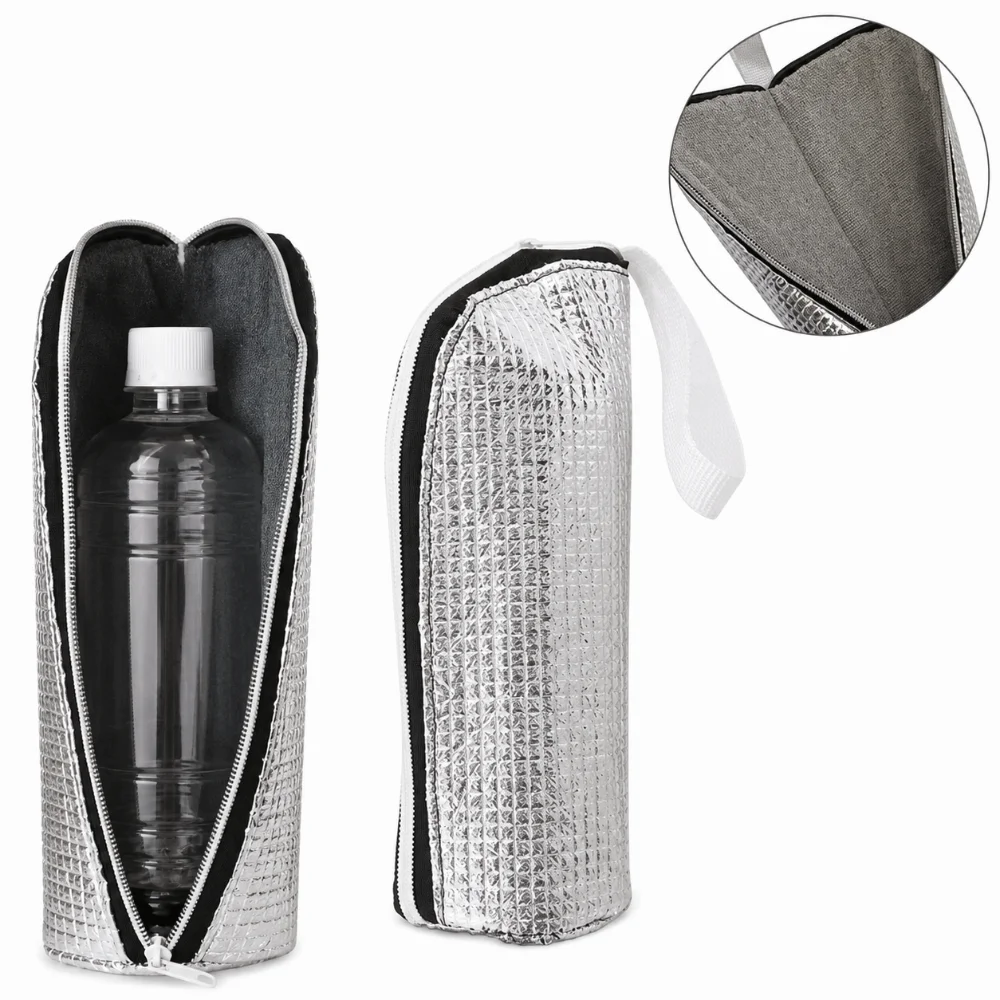 Aluminum Foil Thermal Insulated Bag Portable Pouch Style Water Bottle Bag Insulated Lining Beverage Pouch For Travel Fitness