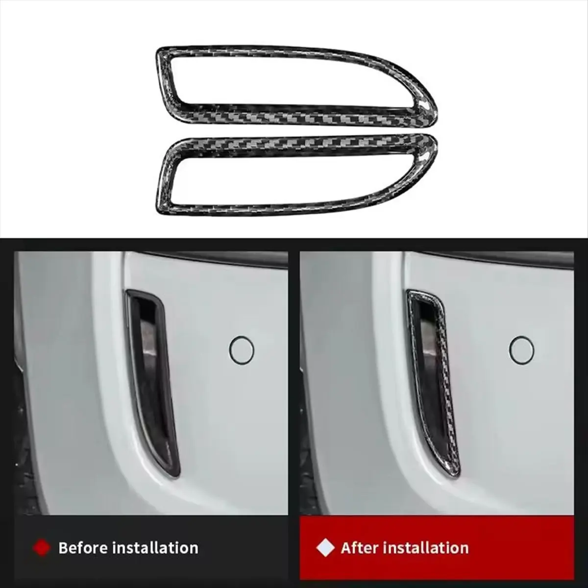 Super Sale Real Carbon Fiber Car Accessories Rear Fog Lamp Frame Trim-Small Decoration Protection for Fiat 595 2016+ view 3