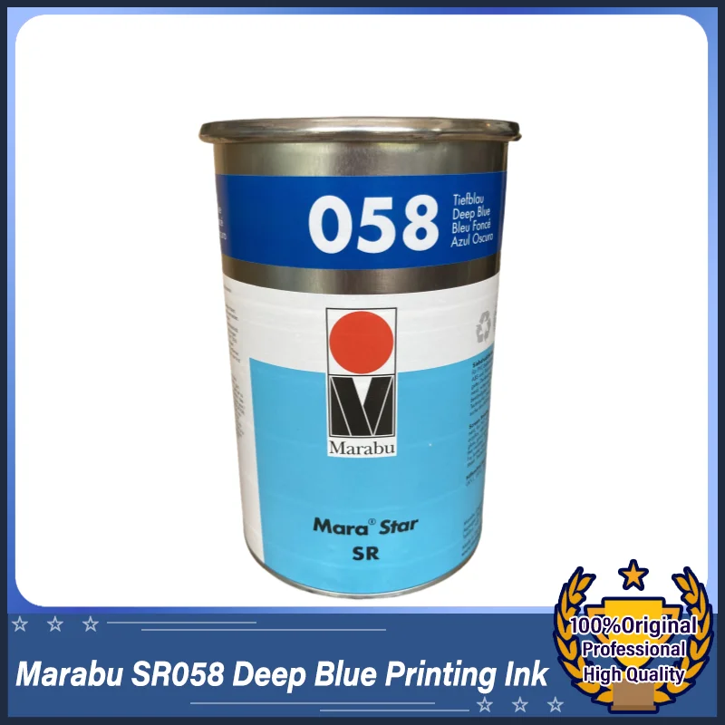 Marabu SR058 Deep Blue Alcohol-Resistant Plastic High-End Screen and Pad Printing Ink