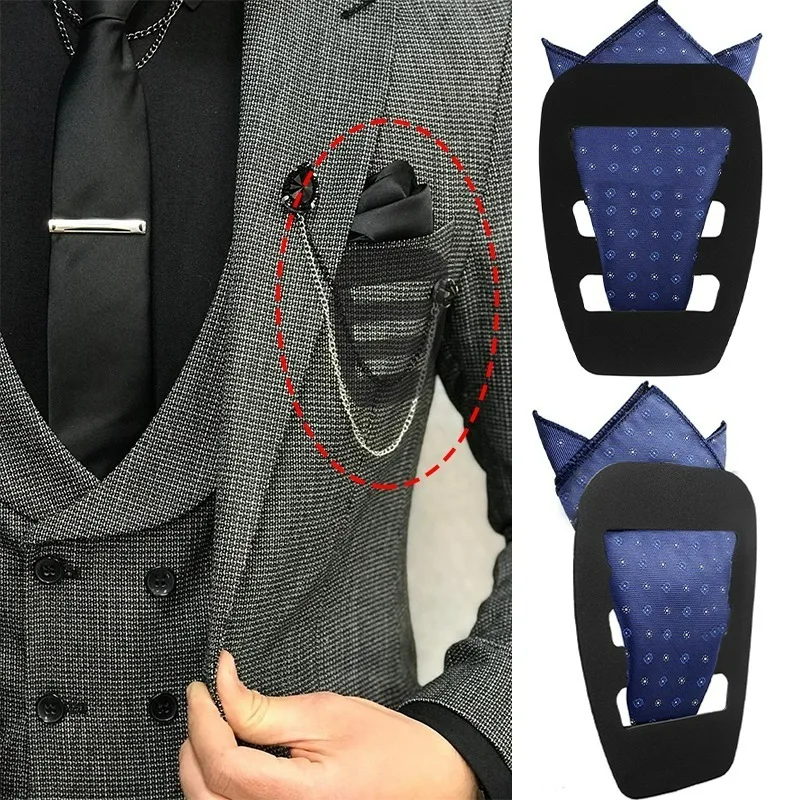 موضة جيب مربع حامل منديل حارس المنظم رجل مناديل مطوية مسبقا للرجال السادة دعوى ارتداء الإكسسوارات #2