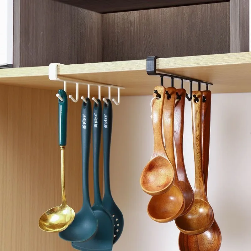 Metal Under-Cabinet Coffee Mug Hook Rail
