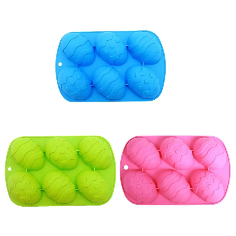 DIY Egg Shape Easter Egg Mold 6 Cavities Baking Tool Silicone Mold Handmade Chocolate Tray Easter