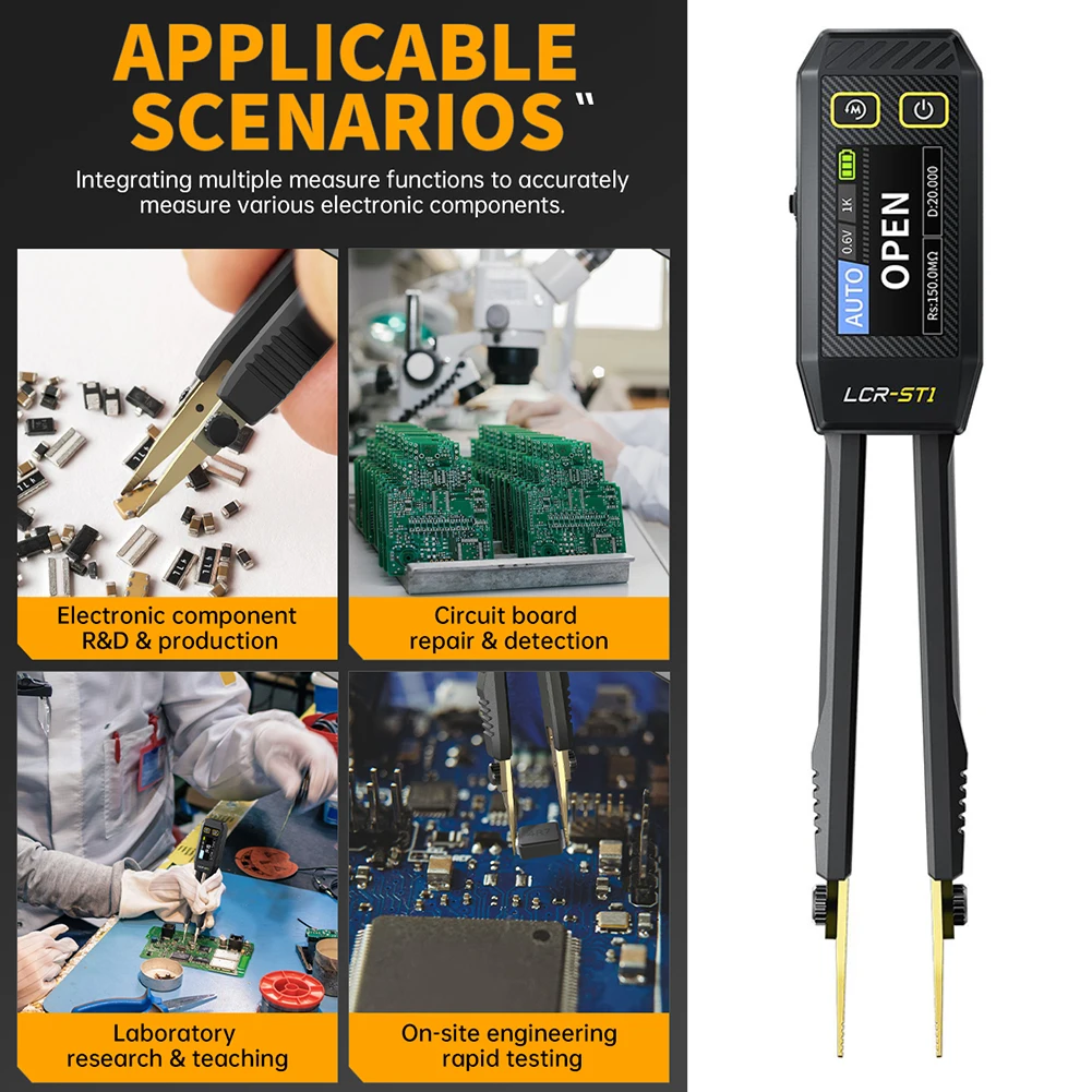 Imagem -04 - Precisos Digital Lcr Pinças Componente Eletrônico Analisador Tester Resistência Capacitância Diodo Tester Medidor