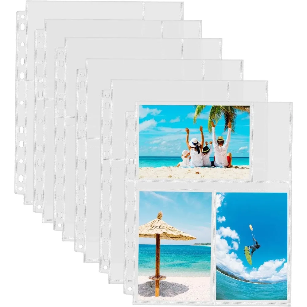 

30 Pack 4x6 Photo Sleeves for 3 Ring Binder (180 Pictures), Heavy Duty Plastic Album Refill Pages, Clear Archival Sheets