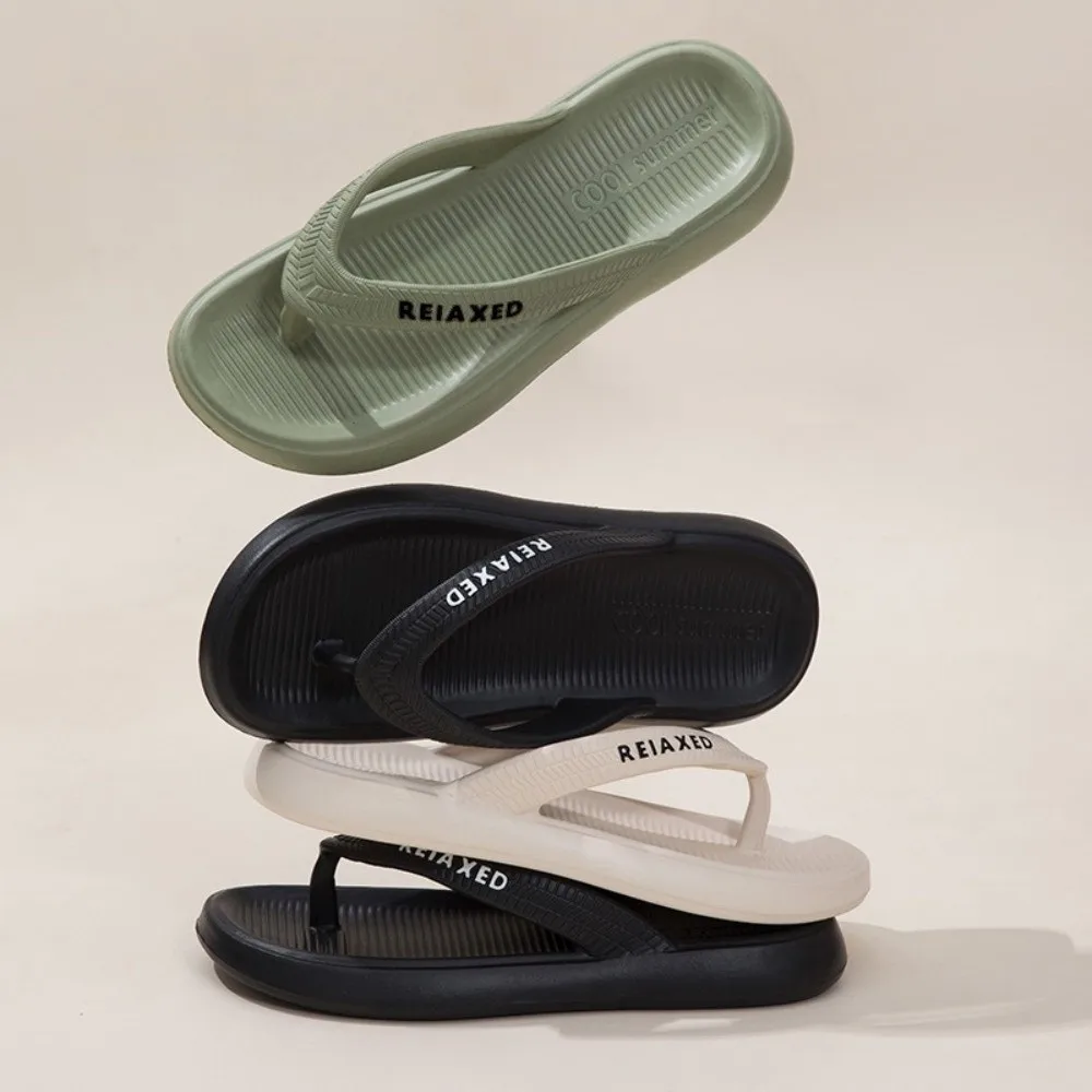 

Solid Anti Slip Men's Slide Sandals Anti Odor Soft Soled Beach Flip Flops Clip Toe EVA Slippers Women Beach
