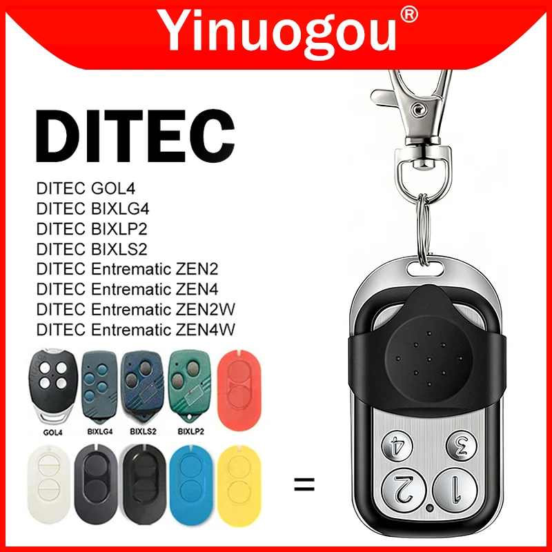 DITEC GOL4 BIXLG4 BIXLP2 BIXLS2 Entrematic ZEN2  ZEN4 ZEN2W ZEN4W 433.92MHz Rolling Code Gate Remote Control Garage Door Opener