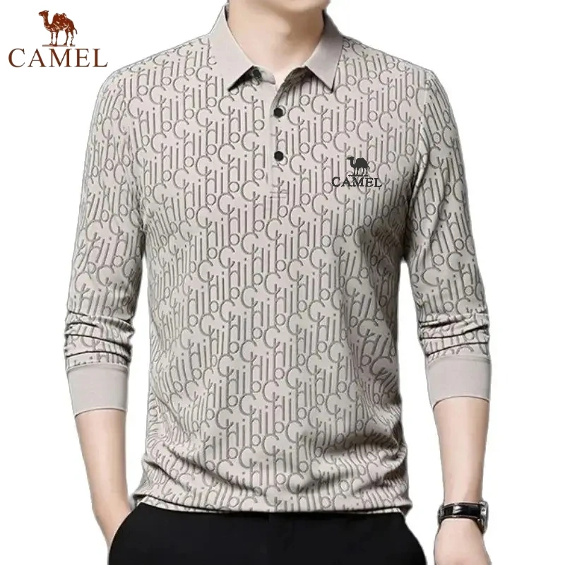 Spring and Autumn Men\'s Embroidered High Quality Long Sleeve Polo Shirt New Luxury Fashion Business Leisure Multi Functional Top