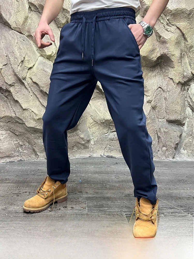 

Thermal Regulation Fce Lined Men's Casual Pants 3D Cut Windproof Snowproof Comfortable Spor Sle Straight Leg Trousers