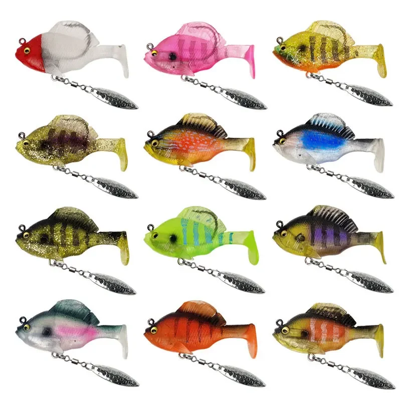 1pc 6cm 10-14g Sleeper Gill Soft Bait Paddle Tail Swimbait Artificial Lure Saltwater Fishing Lures For Sea Bass Perch Glide Bait