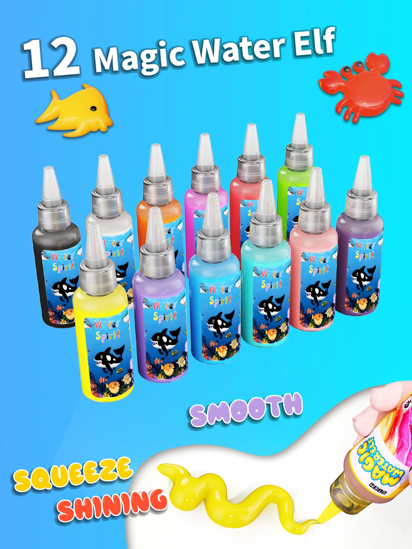 مجموعة أدوات قزم الماء السحري للأطفال - مجموعة ألعاب الأطفال المائية المصنوعة يدويًا مع صندوق تخزين وقوالب وأدوات - 23 قطعة