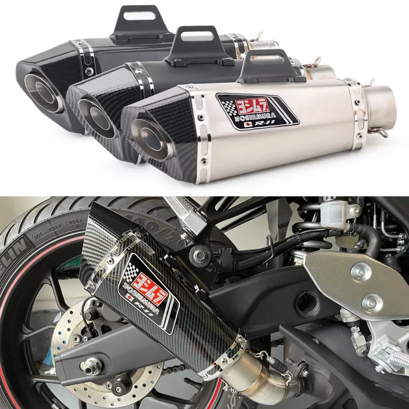 Universal Motorcycle Exhaust Muffler With Stickers Db killer 36-51mm For Z900 GSXR1000 SV650 R6 R3 ZX6R ZX10 K7 MT07