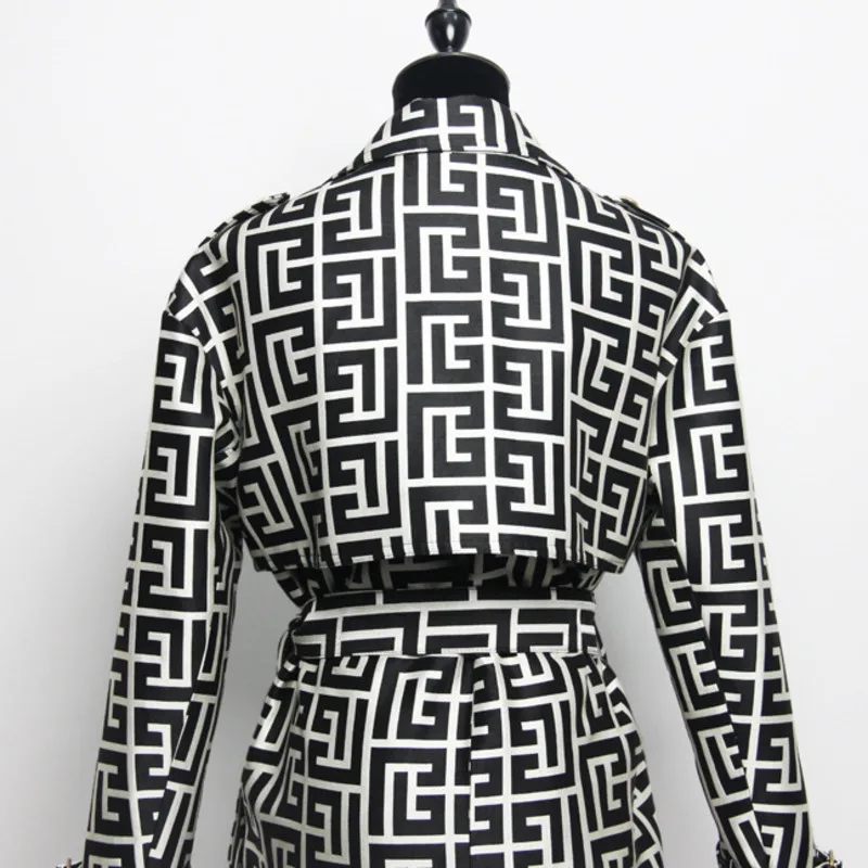 HKSH Frühling Herbst Neue Frauen Lange Trenchcoat Jacquard Zweireiher Gürtel Elegante Büro Dame High-end-Windjacke Ins HK13135