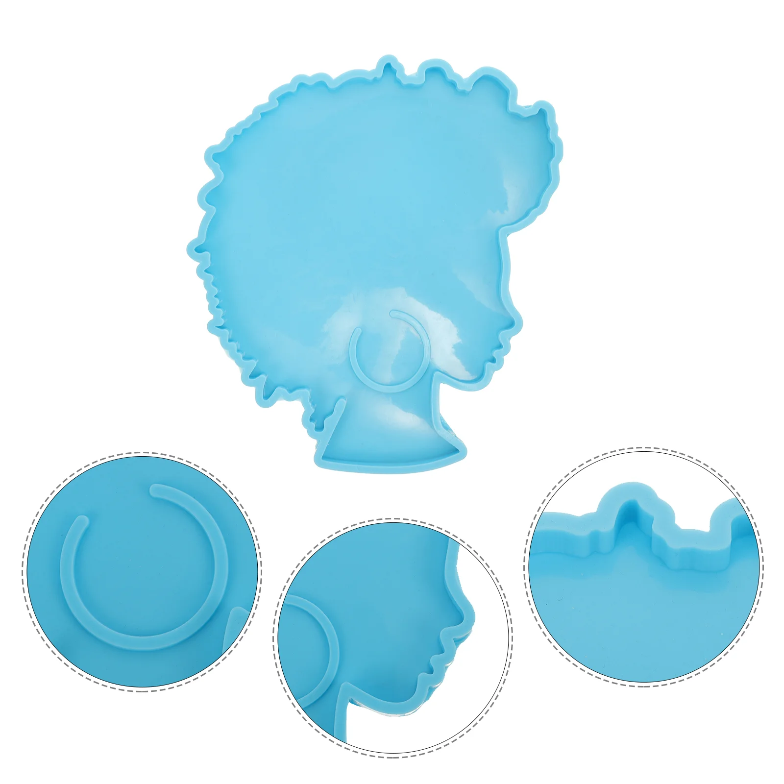 Afro Female Coaster Resin Molds Diy Woman Head Shape Tray Mould Lady Epoxy Mould Jewelry Crafts Moulds Diy Coaster Tray