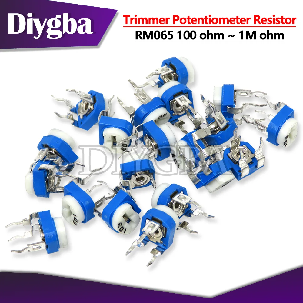 20PCS RM065 RM-065 100 200 500 1k 2k 5k 10k 20k 50k 100k 200k 500k 1m Ohm Trimpot Trimmer Potentiometer Variable Resistor DIYGBA