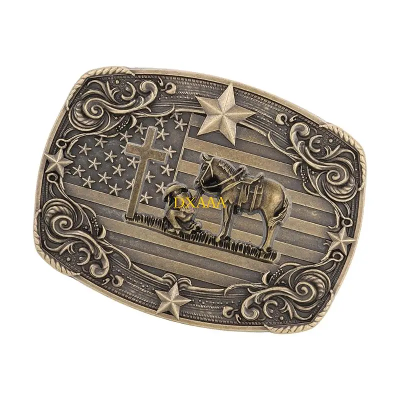 DXAA HORSE BURTE BRAPE DA CRAFT METAL Buckle Buckle Quà tặng cho người cha bằng da thủ công thay thế món quà