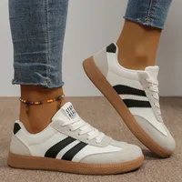 Lightweight Comfortable Sneakers for Women Fashion Striped Lace Up Sports Shoes Woman Casual Breathable Green Sneakers Plus Size - Image 2