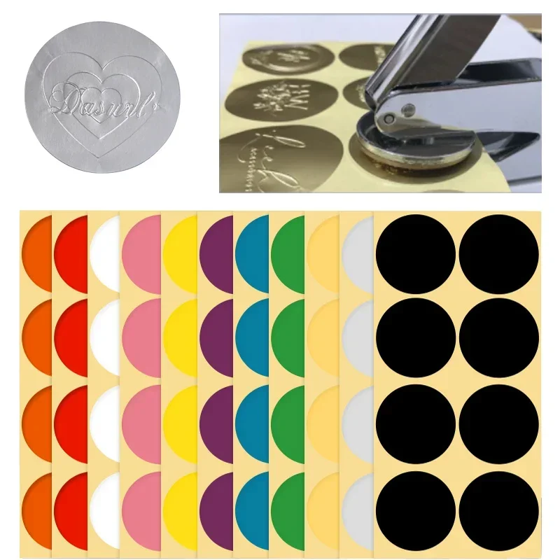 Geprägter Siegelaufkleber, gemischte Farben, runder Aufkleber für Zertifikate, Umschläge, Hochzeit, Party, Geschenk, Dekoration, Stempelaufkleber, 50 mm