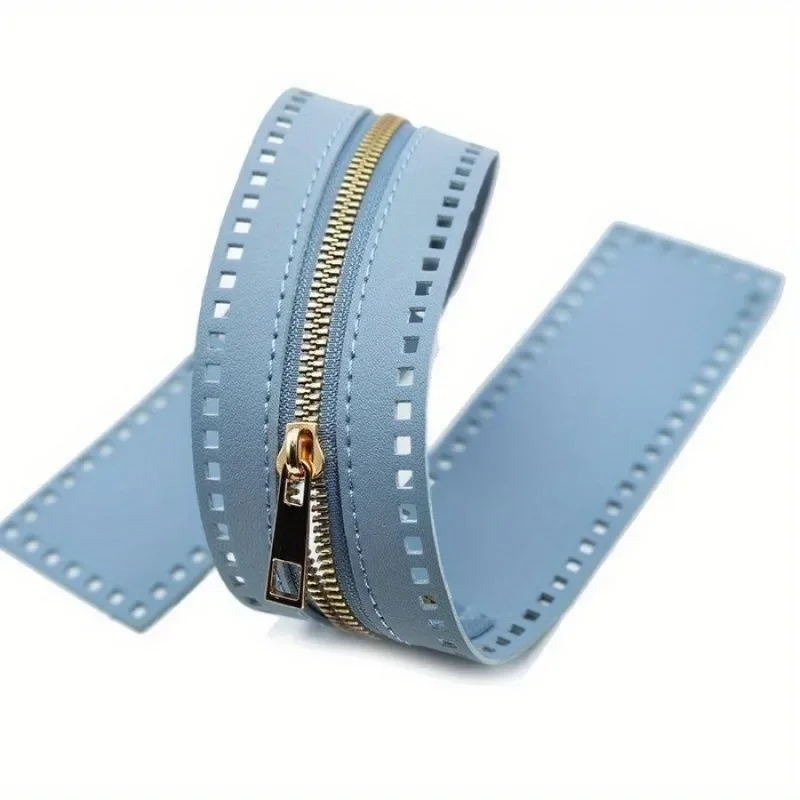 1Pc DIY Zipper for Woven Bag Hardware PU Leather Zipper Sewing Accessories 55cm Metal Zipper for Clothes Supplies