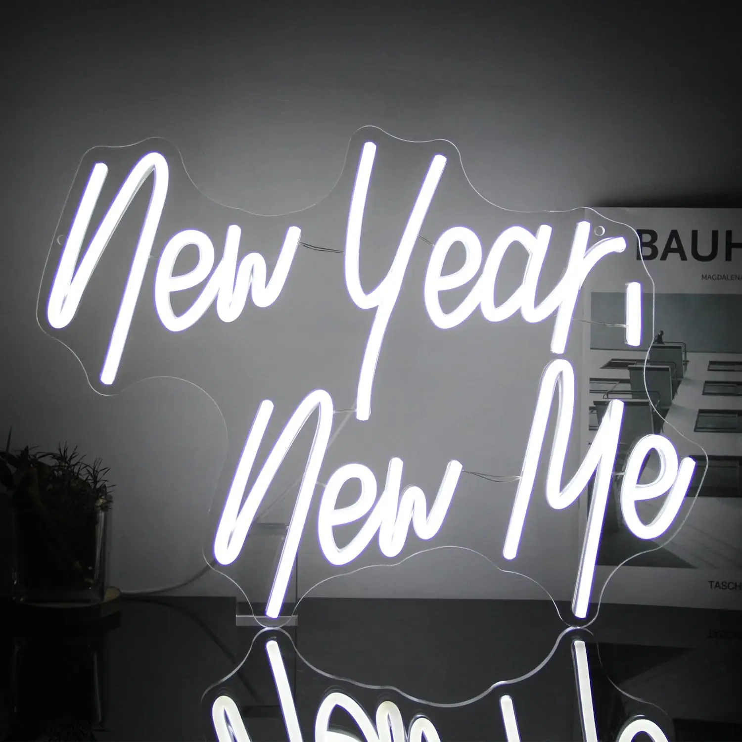 

New Year New Me Neon Sign Happy New Year Neon Light Motivational for Bedroom Man Cave Club Office Bar Man Cave Party Wall Decor