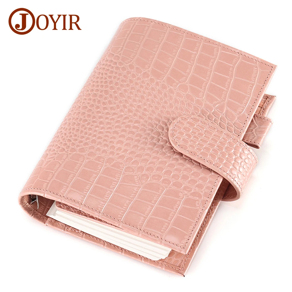 JOYIR Genuine Leather Rings Planner Notebook Binder Planner Card Holder Multifunctional Agenda Diary with 30MM Ring Organizer