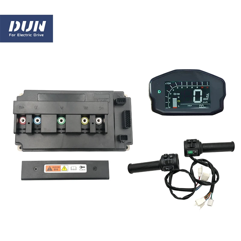 Sine Wave BLDC Controller Kit DUN/VOTOL EM-150 150A 3KW 4KW EM150 with DKD LCD One-Lin Speedometer and T08 Throttle