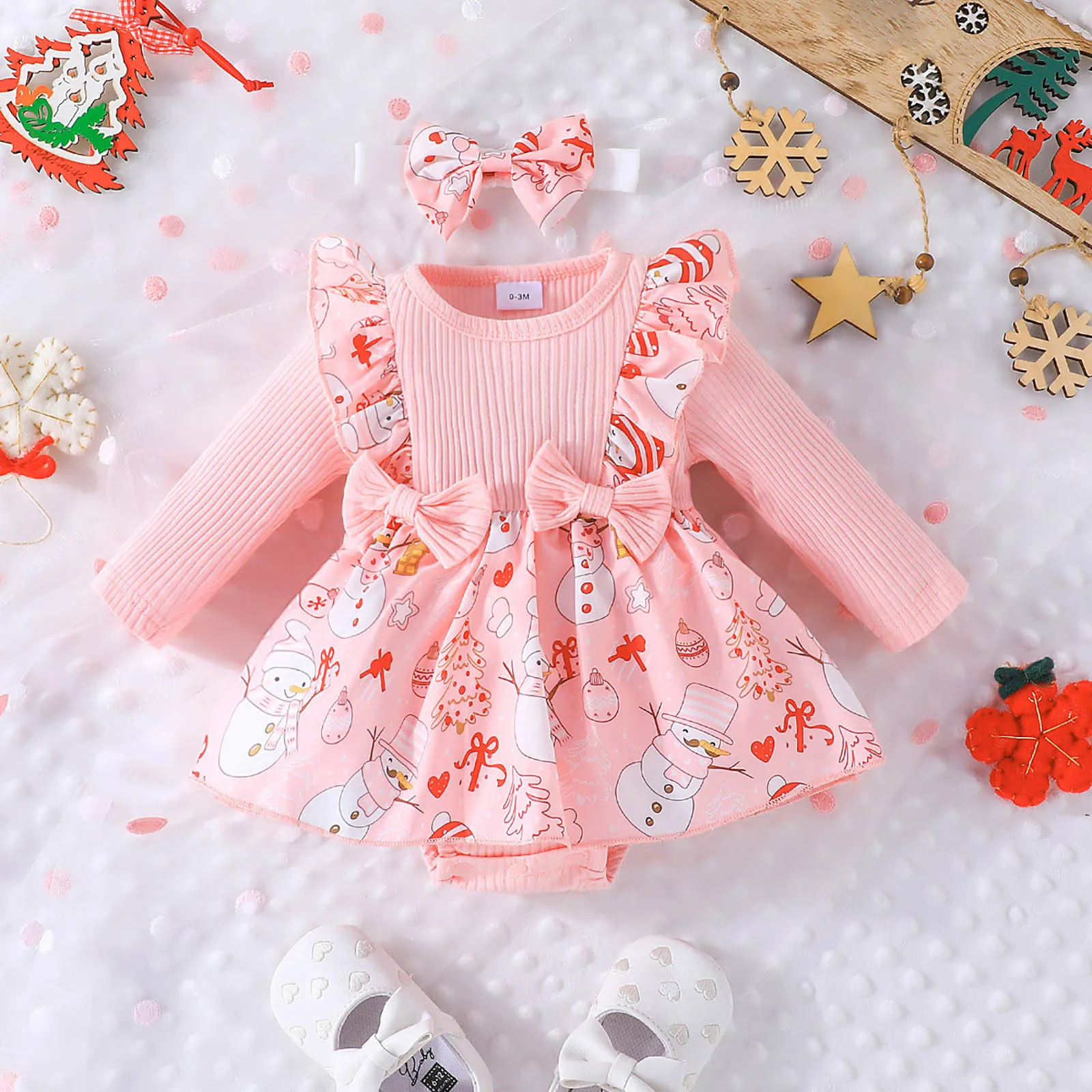 Baby Girls Christmas Clothes Red Santa Claus Bodysuit Dress For Newborn Christmas Dresses My First New Year Baby Costume 0-24M