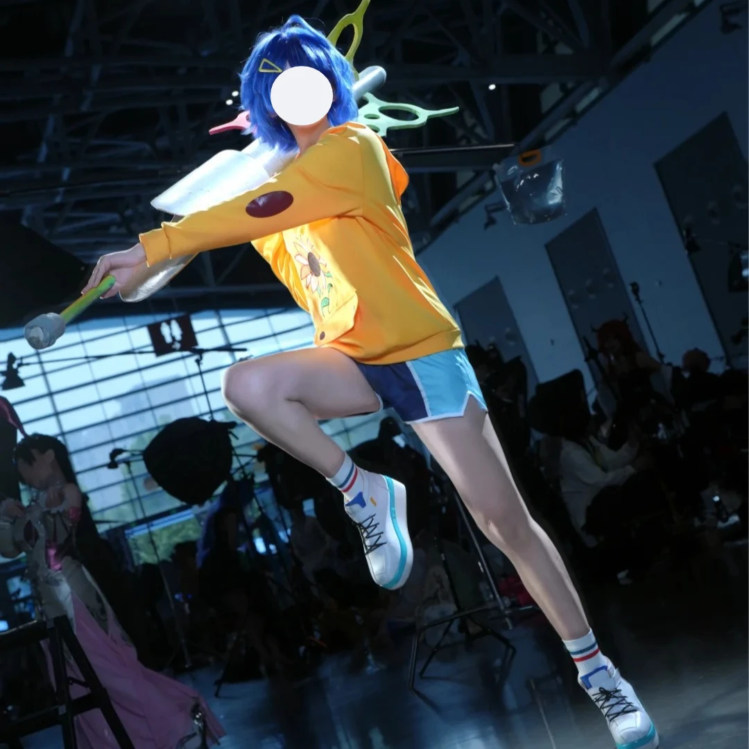 Anime Wonder Egg Priority Ohto Ai Cosplay Women's Sweatshirt Wig Halloween Party Clothing Hoodie Yellow Sunflower Pullover view 5