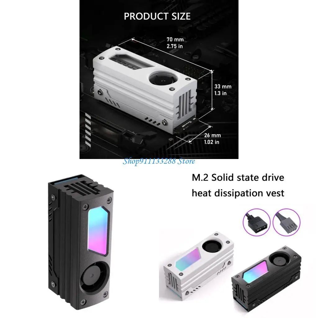 

G88D ARGB M.2 SSD Heat Sink M.2 2280 Solid States Hard Disk Aluminum Heatsink Cooling Pad Hard Drive Heatsink Radiators Coolers