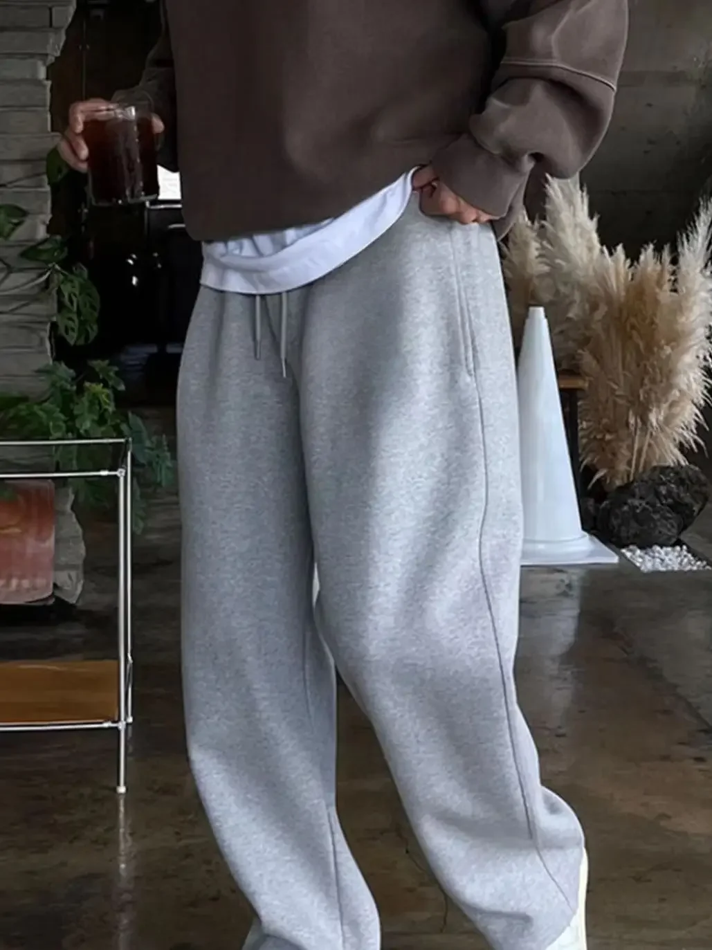 

American Heavyweight Sports Sweatpants for Men in The Summer of 2025, New Straight-leg Casual Wide-leg Long Pants