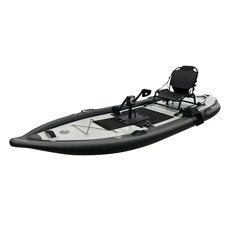

New Design Single Person Kayak Using Pedals Inflatable Professional Fishing Kayak Drive Canoe for Ocean With Seat