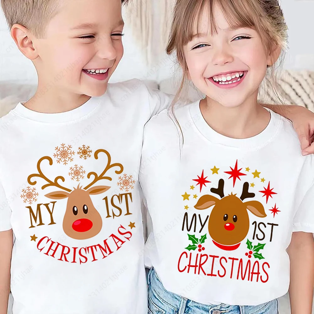 بلدي 1st عيد الميلاد الطفل بلايز للأطفال سانتا كلوز تي شيرت للأطفال عيد ميلاد سعيد حفلة تي شيرت للبنين فتاة بلايز تيز #1