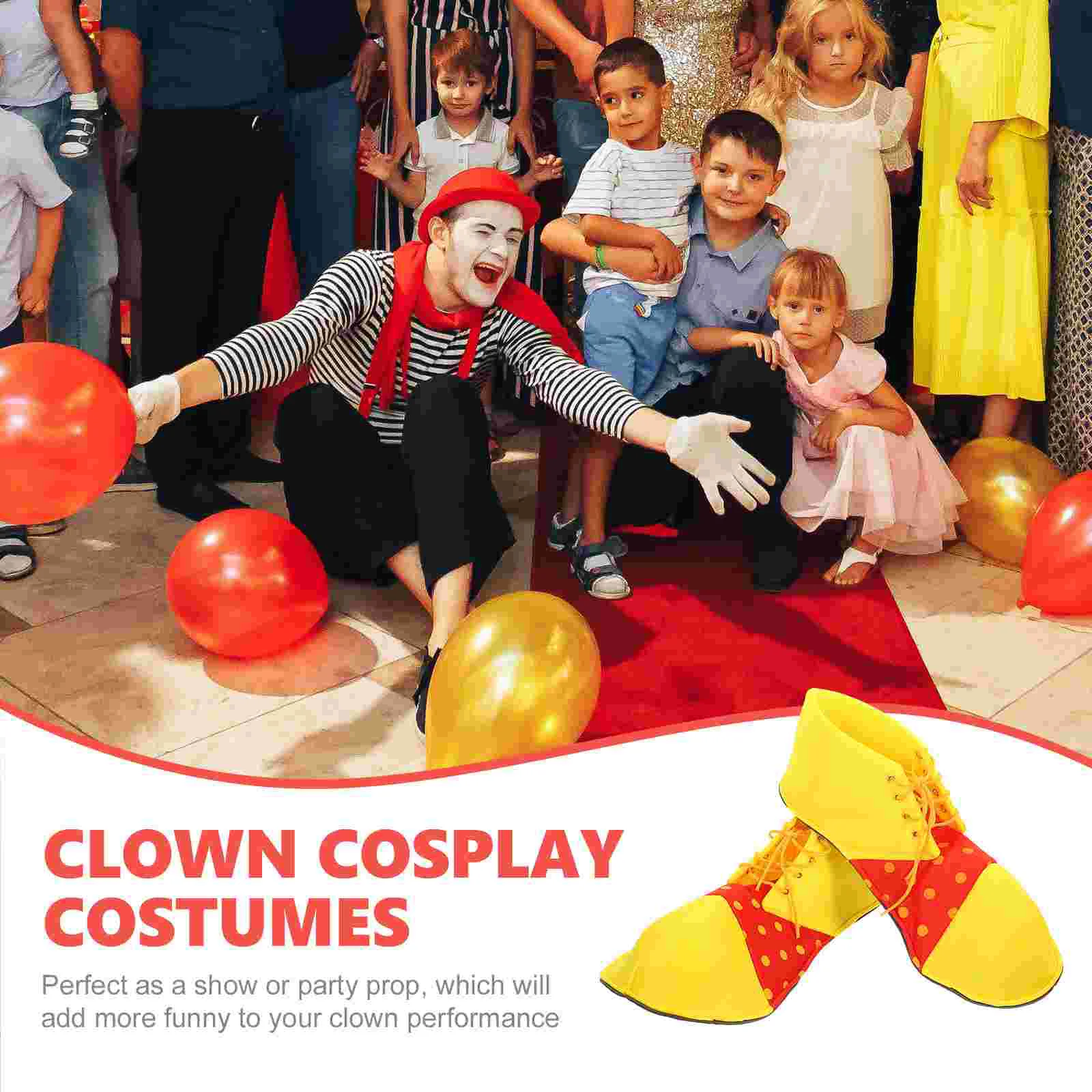 Zapatos de payaso de Halloween, vestidos, accesorios grandes de Cosplay, disfraz para capa intermedia de esponja, suministros aterradores para niños